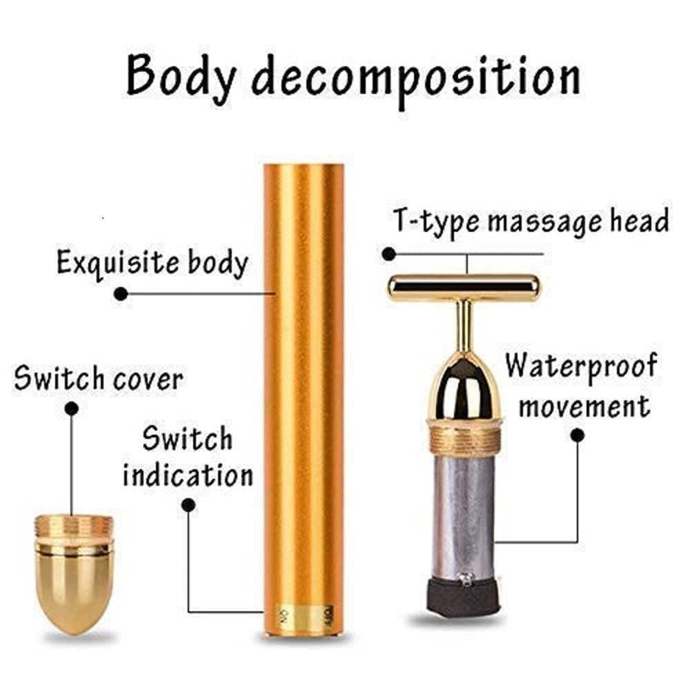 ✨ 24K Gold Energy Beauty Bar Electric Facial Massage Roller