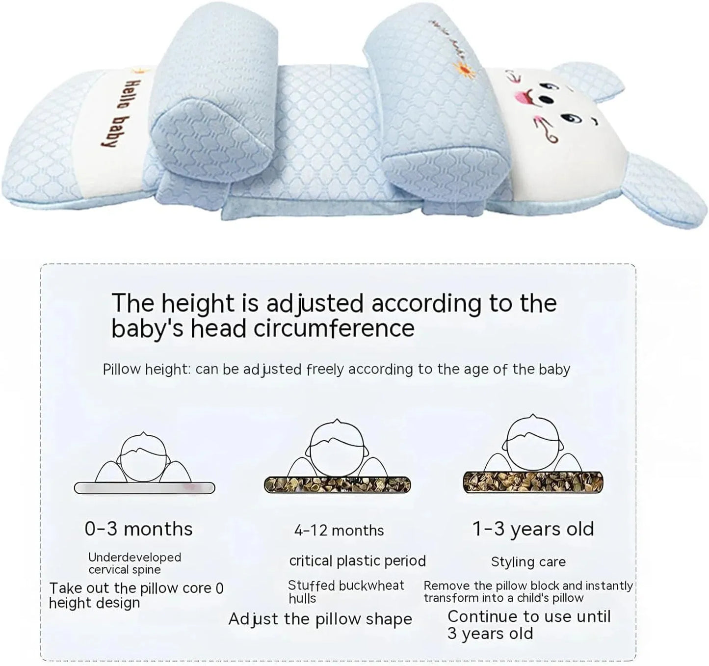 Baby Shaping Head Support | Head Shape Protection | Premium Quality | Cotton-Soft Sleep Essential
