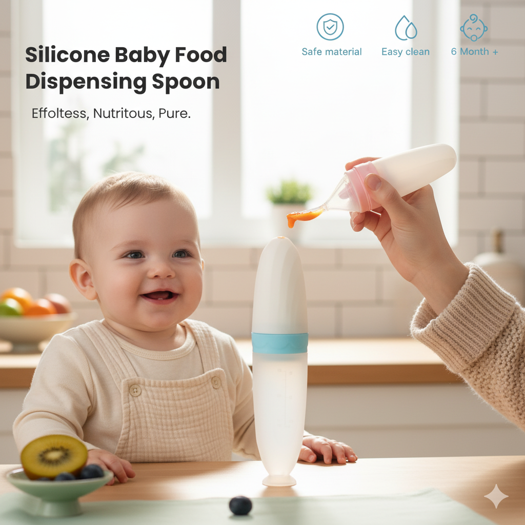 Premium Baby Food Squeeze Feeder Spoon — Feed with Love, Comfort & Precision