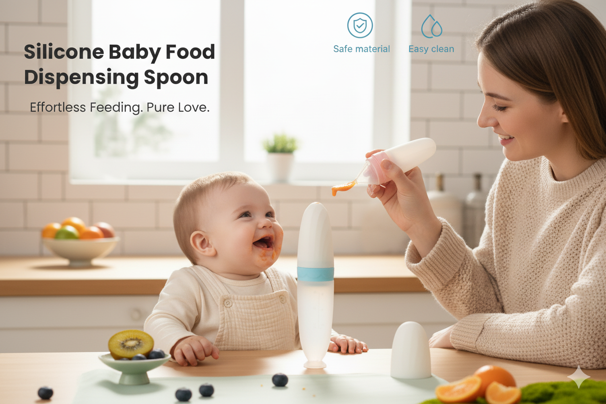 Premium Baby Food Squeeze Feeder Spoon — Feed with Love, Comfort & Precision