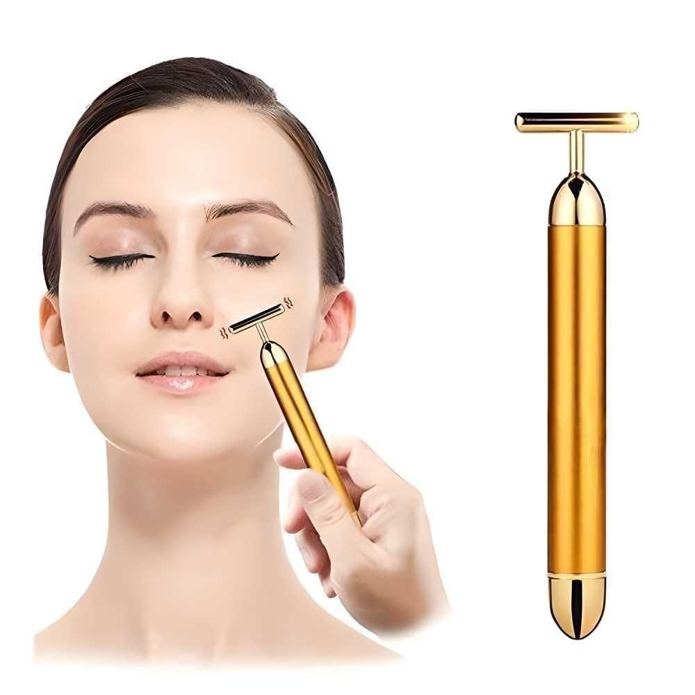 ✨ 24K Gold Energy Beauty Bar Electric Facial Massage Roller
