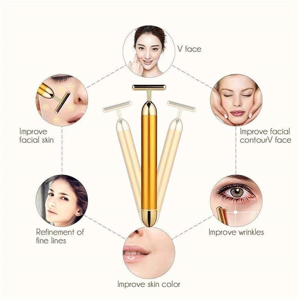 ✨ 24K Gold Energy Beauty Bar Electric Facial Massage Roller